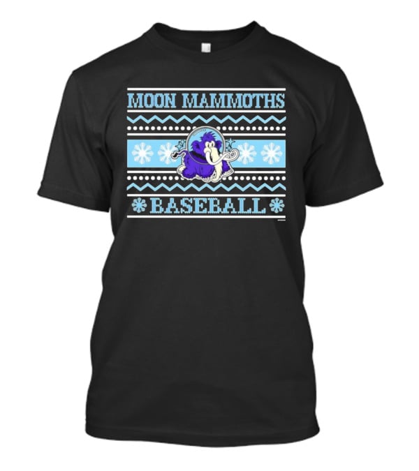 Erie SeaWolves BR Moon Mammoths Baseball Winter Snowflake Theme T-Shirt