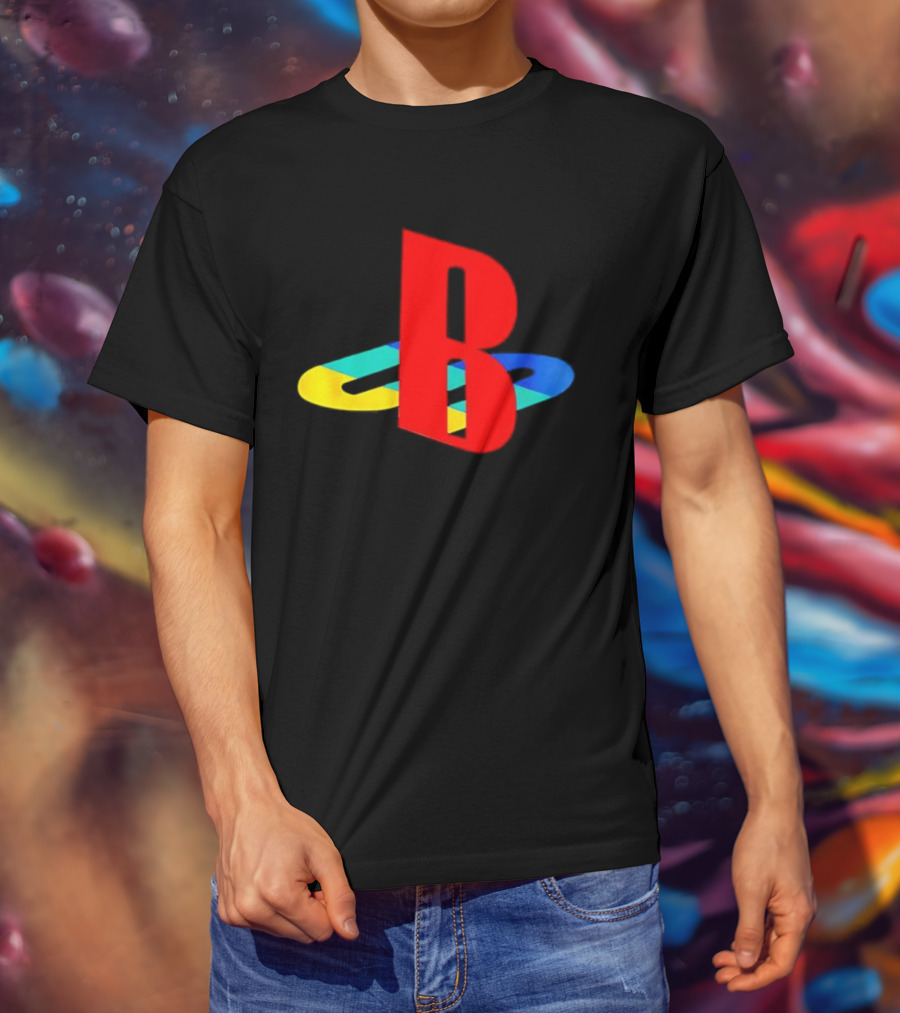 The StepBros 3 Deluxe Edition PlayStation Inspired B Logo T-Shirt