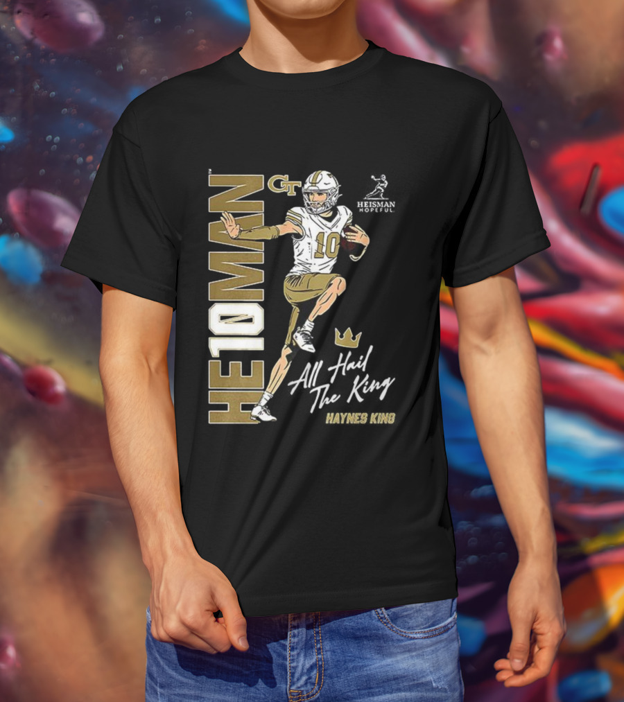 HE10MAN Haynes King GT Georgia Tech Yellow Jackets Football Quarterback T-Shirt
