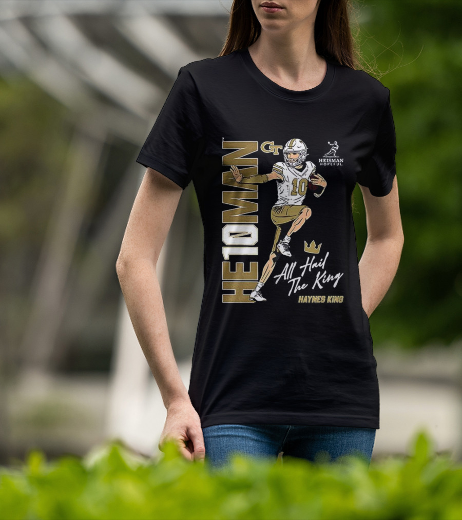 HE10MAN Haynes King GT Georgia Tech Yellow Jackets Football Quarterback T-Shirt