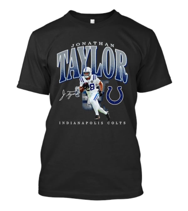 Jonathan Taylor Indianapolis Colts Player 28 Signature Football Jersey T-Shirt