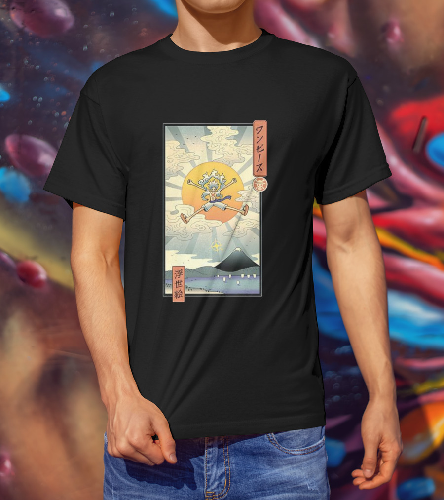 Luffy Gear 5 One Piece Anime Ukiyo-e Style Japan Art T-Shirt