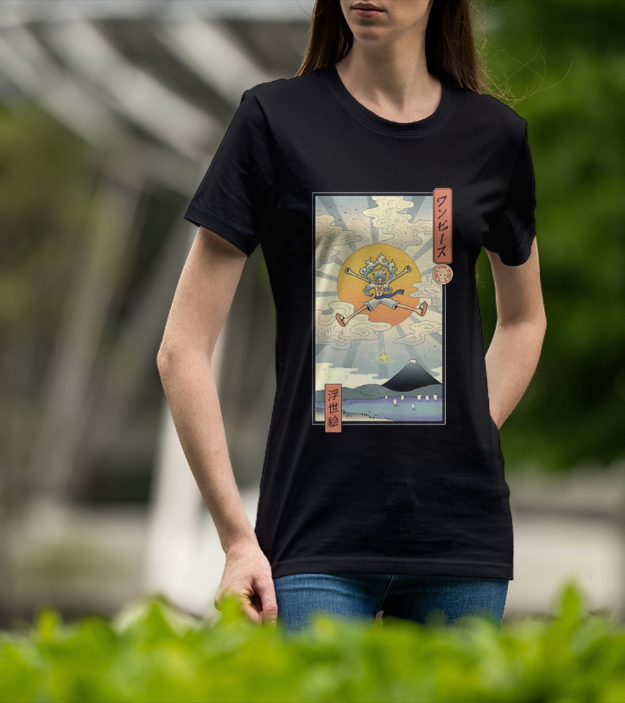 Luffy Gear 5 One Piece Anime Ukiyo-e Style Japan Art T-Shirt