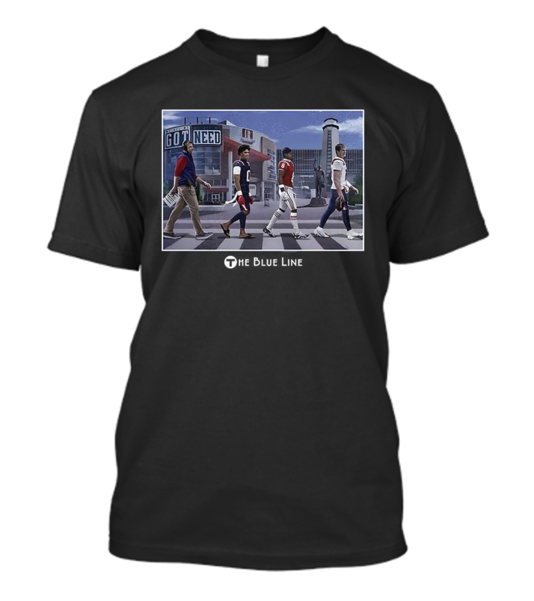 New England Patriots Blue Line 2026 Crosswalk Got Need Stadium Scene T-Shirt