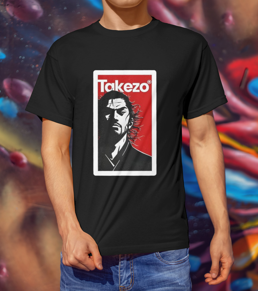 Takezo Shadow Of The Lone Warrior Manga Samurai Art Style T-Shirt