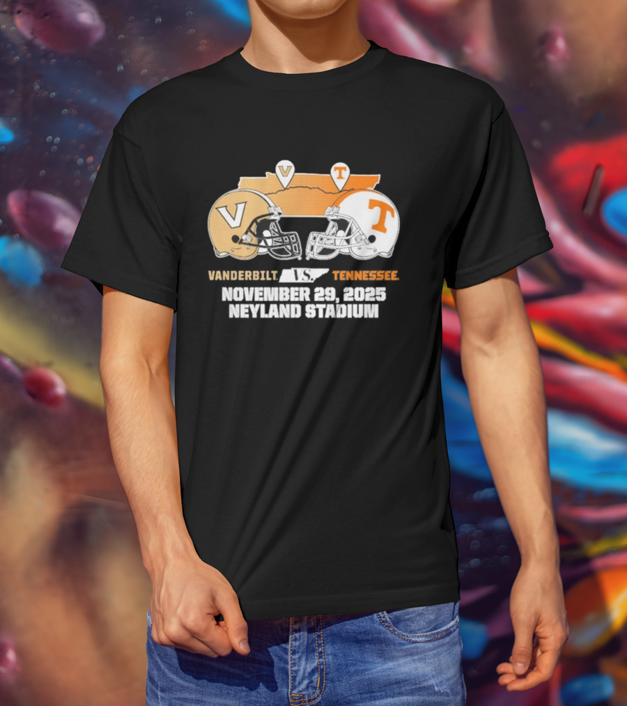 Vanderbilt Vs Tennessee November 29 2025 Neyland Stadium Football Rivals Clash T-Shirt