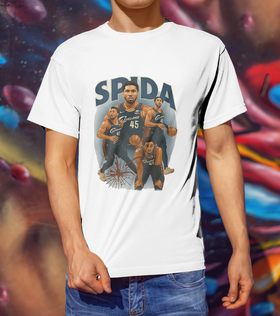 Cleveland Cavaliers Donovan Mitchell Spida 45 Basketball Ensemble T-Shirt