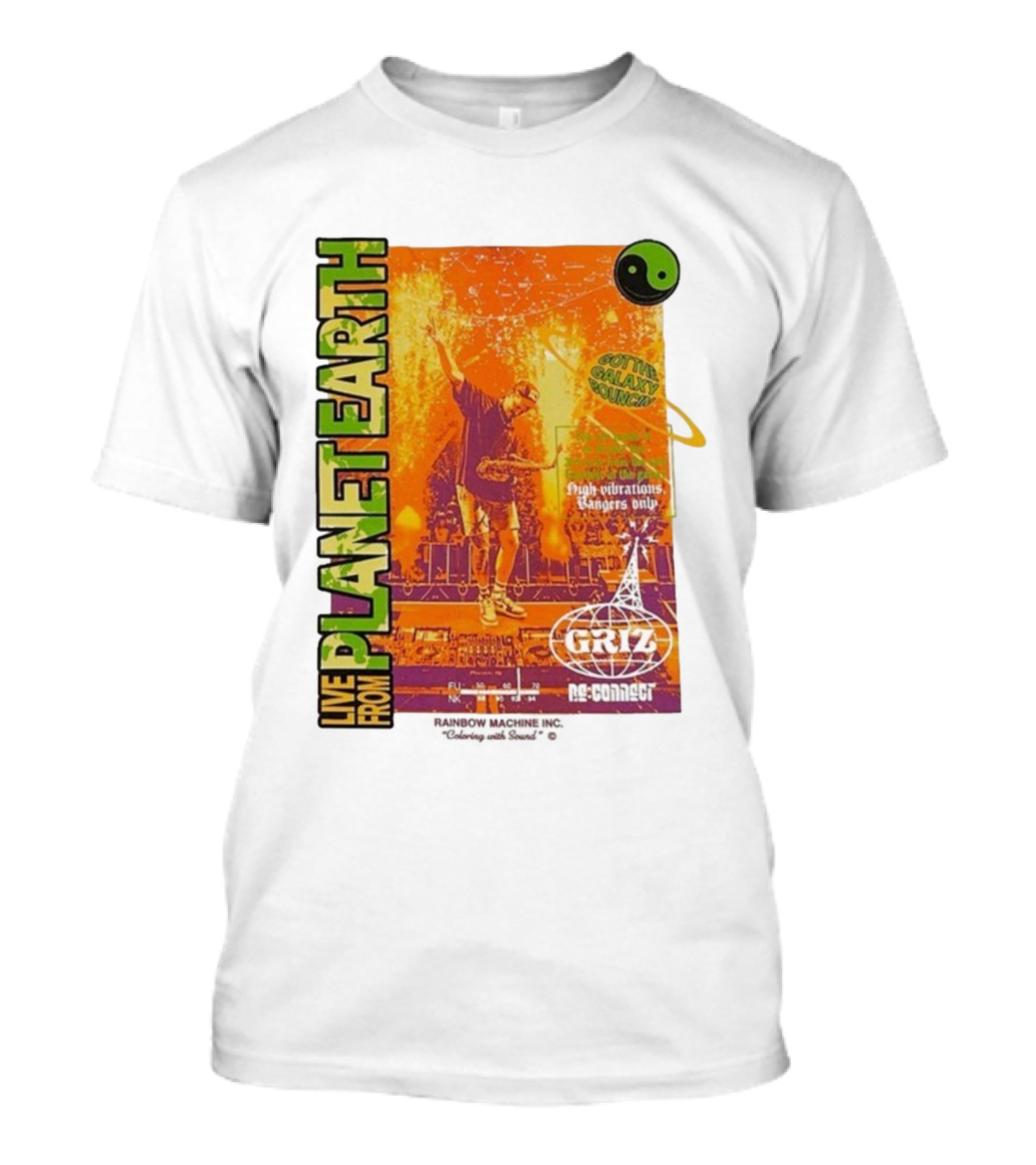 Live From Planet Earth Griz 60th Galaxy Sound High Vibrations Ragers Only Yin Yang T-Shirt