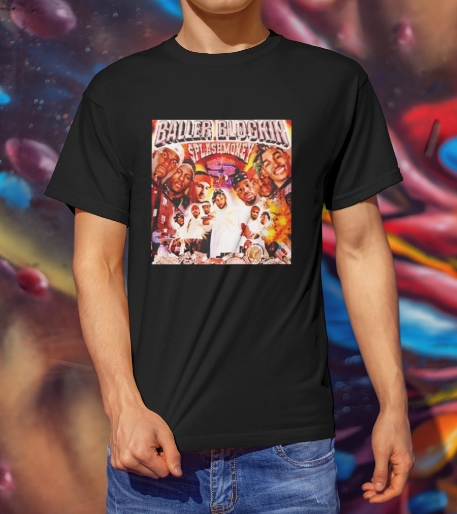 Baller Blockin Splashmoney Hip Hop Collage Street Style Iconic Album Cover T-Shirt