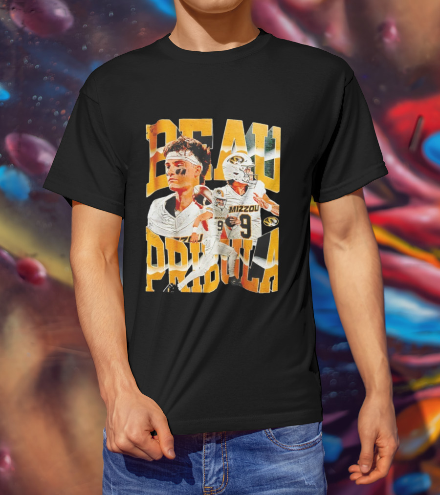 Beau Pribula Mizzou Missouri Tigers Number 9 Football T-Shirt