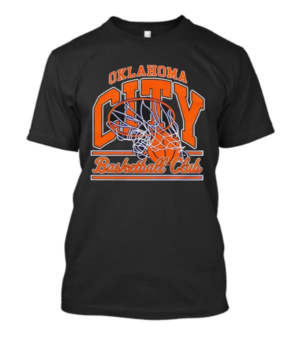 Oklahoma City Basketball Club Hoops Net And Ball Graphic T-Shirt