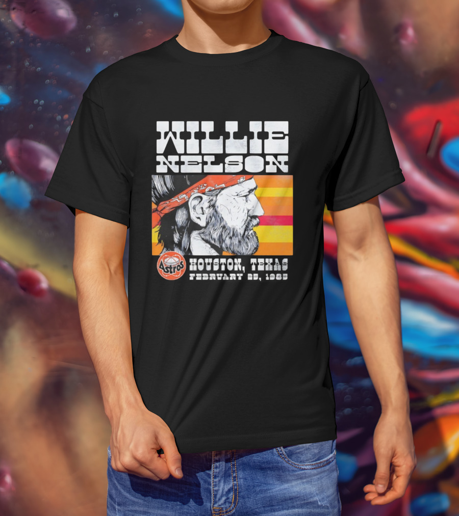 Willie Nelson Astros Houston Baseball 1985 Vintage Retro Style T-Shirt