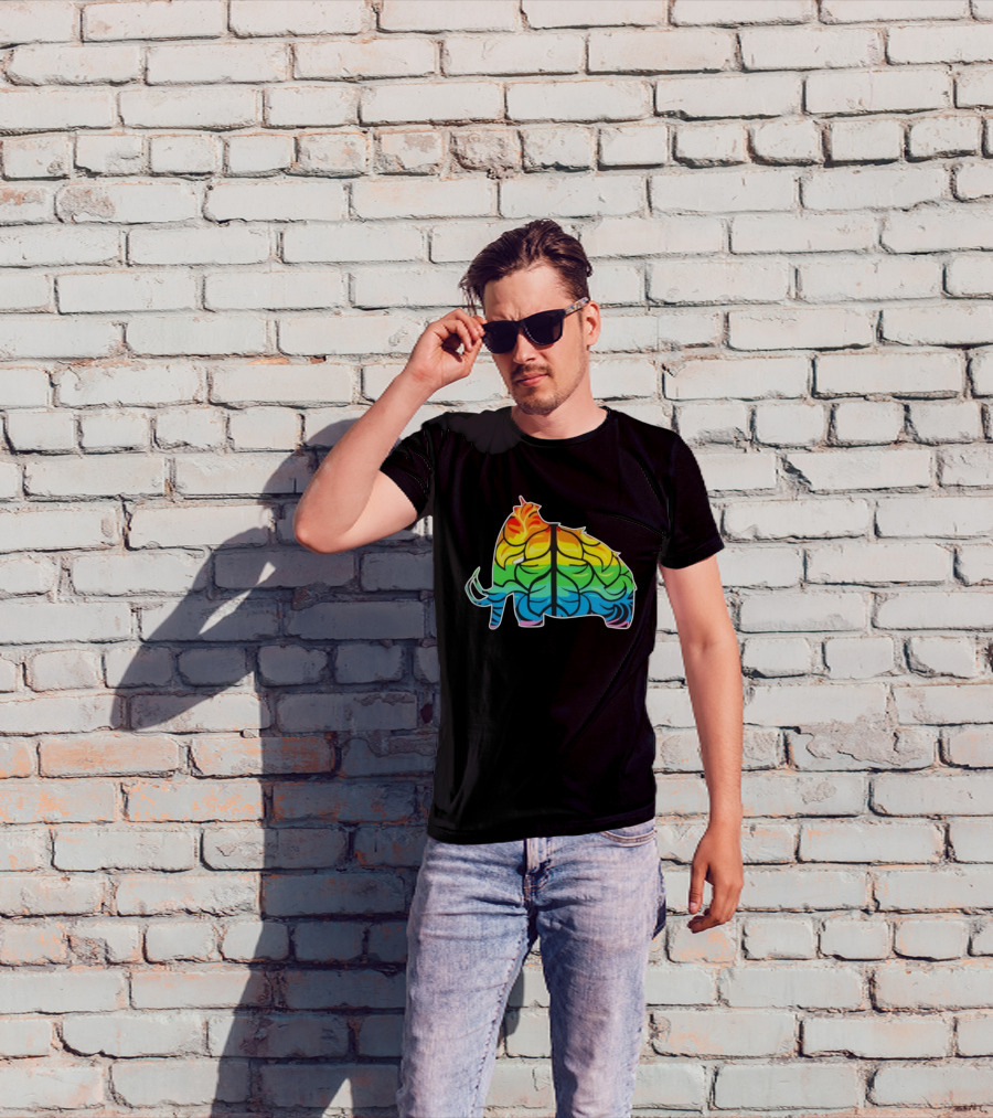 Wooli MMIII Rainbow Mammoth Leaf Pattern T-Shirt