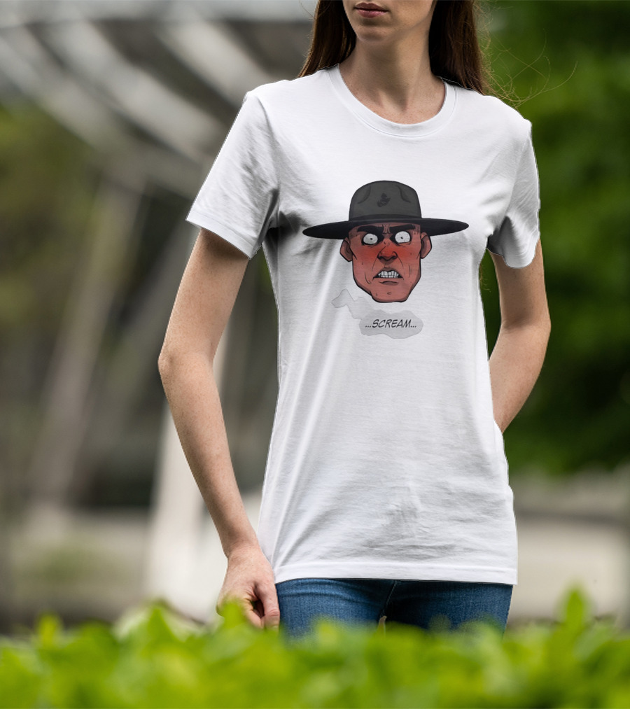 Gunnery Sergeant Hartman Angry Face Iconic Scream T-Shirt