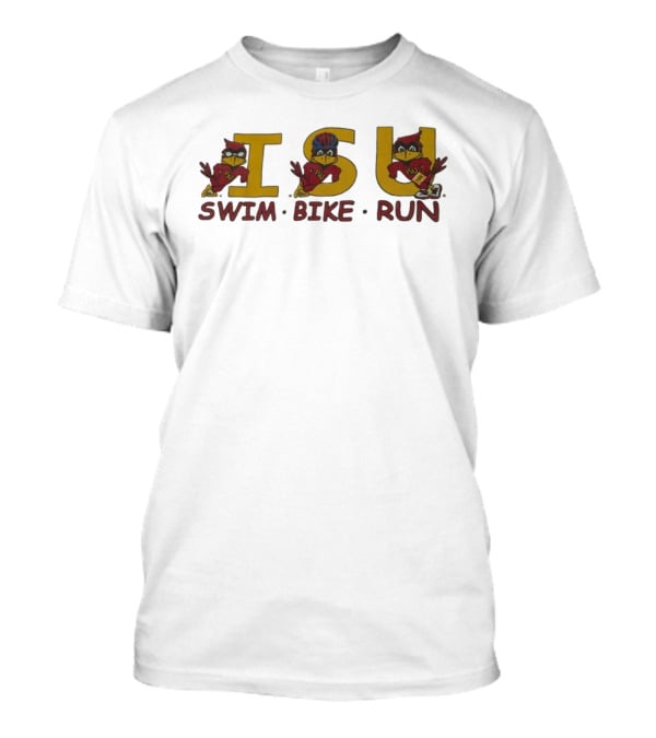 Iowa State Cyclones ISU Swim Bike Run Triathlon Enthusiast T-Shirt