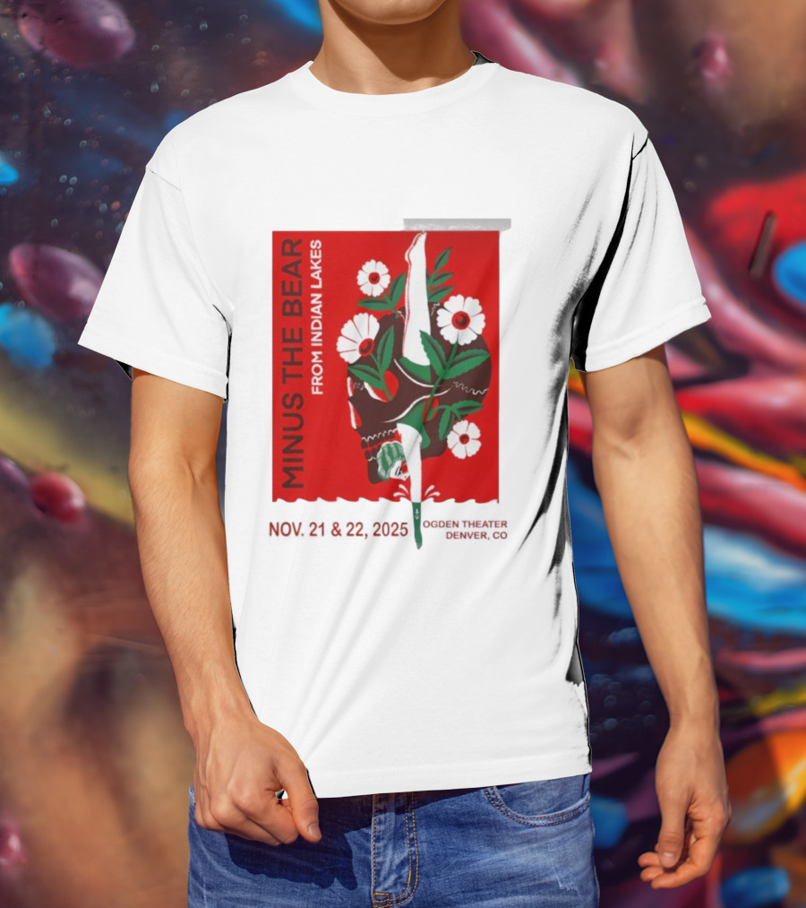 Minus The Bear From Indian Lakes Nov 21 22 2025 Ogden Theatre Denver CO T-Shirt