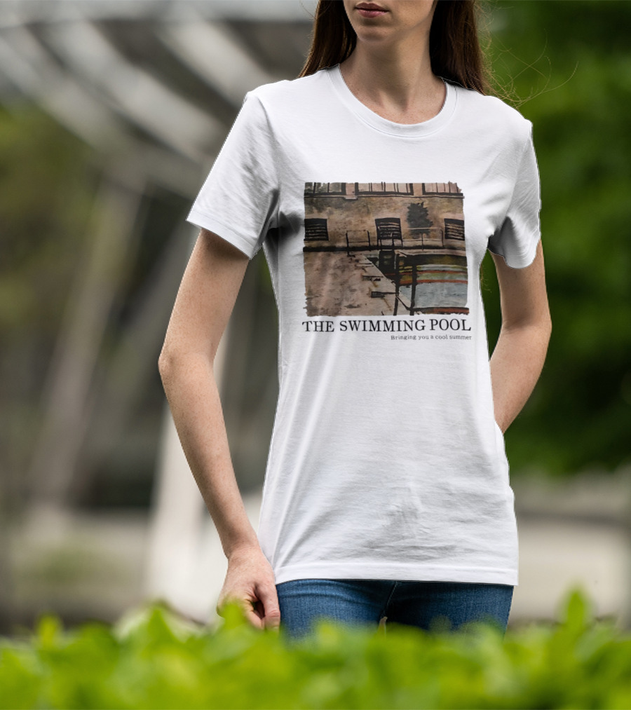 The Swimming Pool Bringing You A Cool Summer Urban Watercolor Art T-Shirt