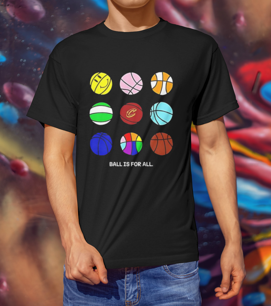 Cleveland Cavaliers Pride Collection Ball Is For All Basketball Diversity T-Shirt