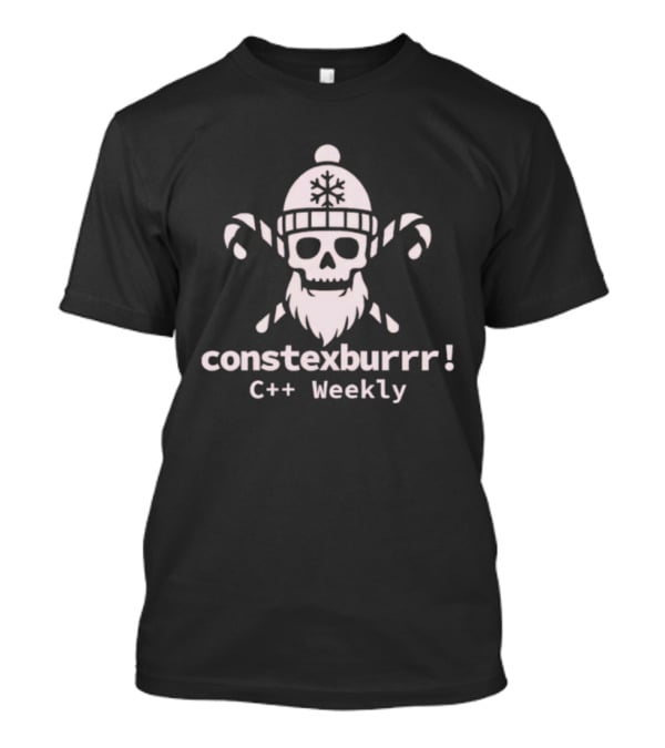 Constexburrr C++ Weekly Christmas Skull Beanie And Candy Canes T-Shirt