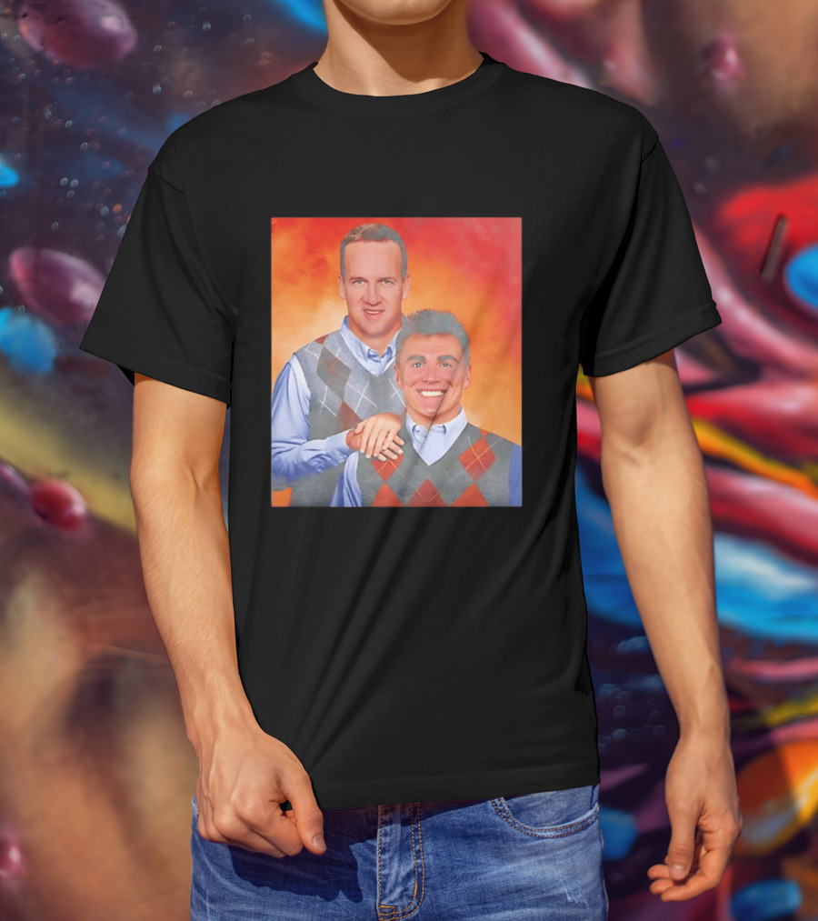 Bo Nix Peyton Manning Step Brothers Denver Broncos Comedy T-Shirt