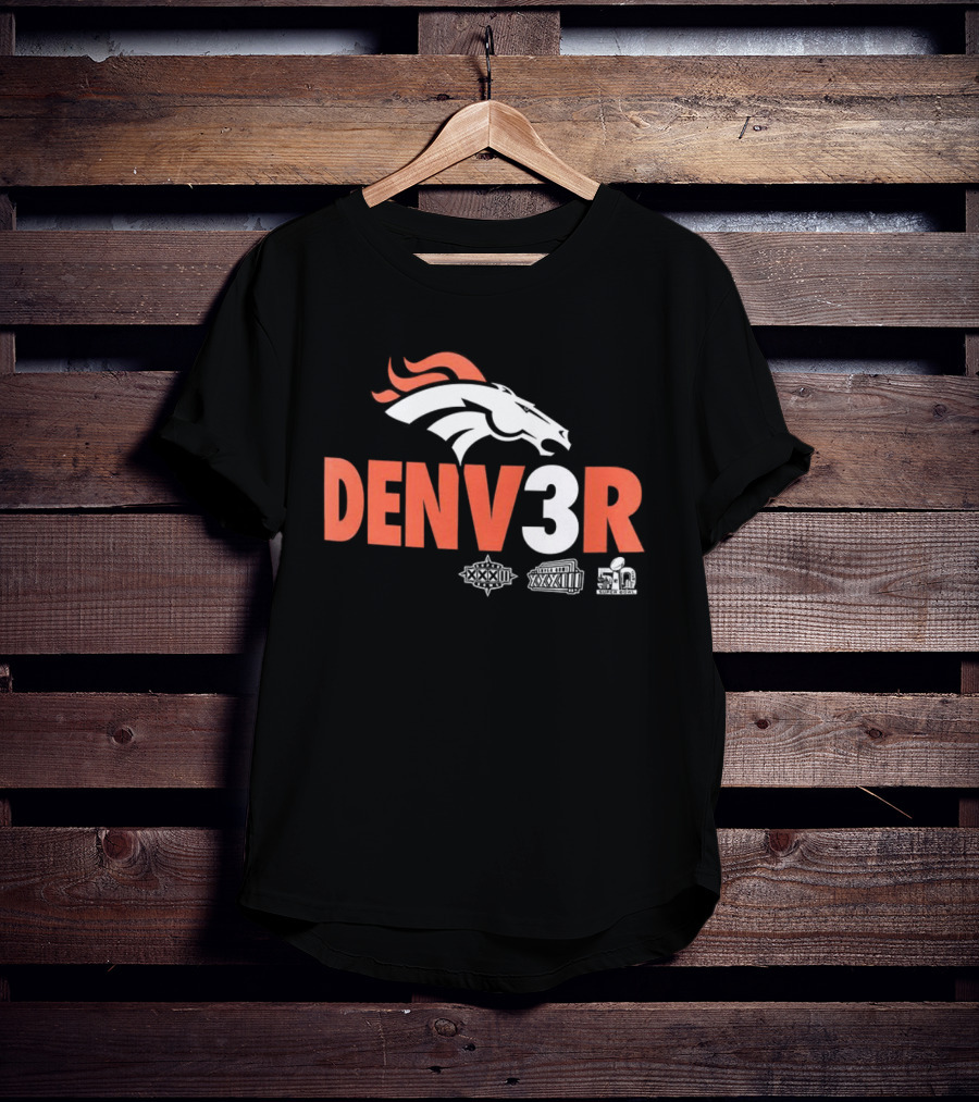 Denver Broncos Denv3r NFL Football Team Championship Fan T-Shirt
