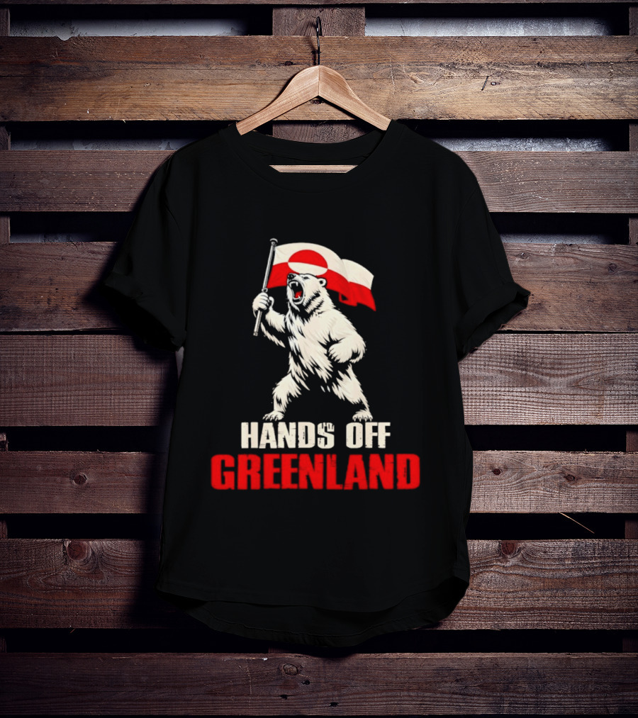 Hands Off Greenland Flag Bear Support Greenland T-Shirt