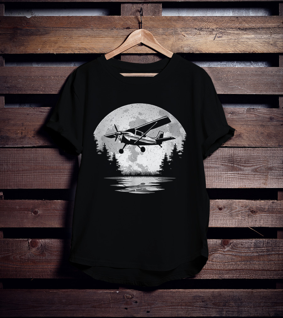 Pilot Airplane Aviator Aviation Vintage Seaplane Reflections T-Shirt