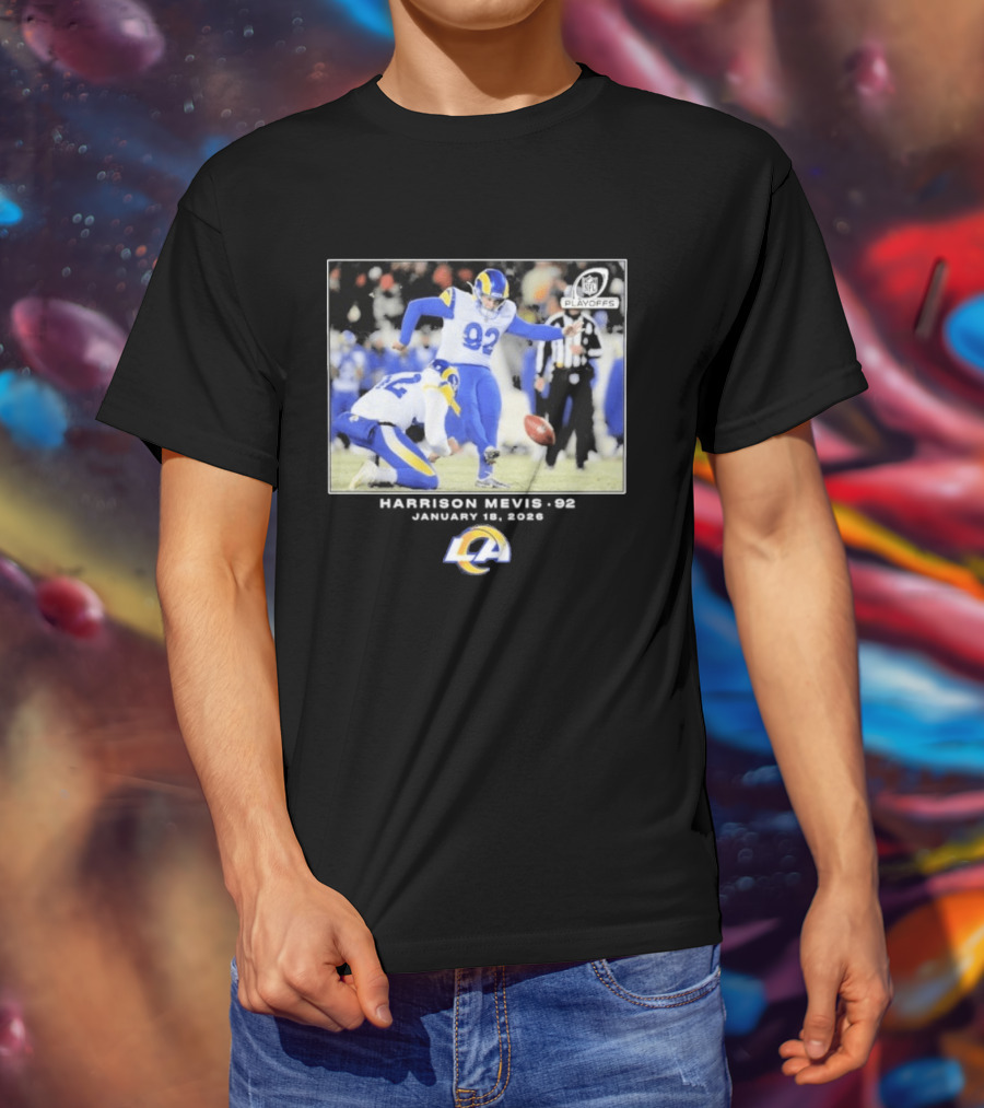 Harrison Mevis Los Angeles Rams NFL Playoffs Kick 92 T-Shirt