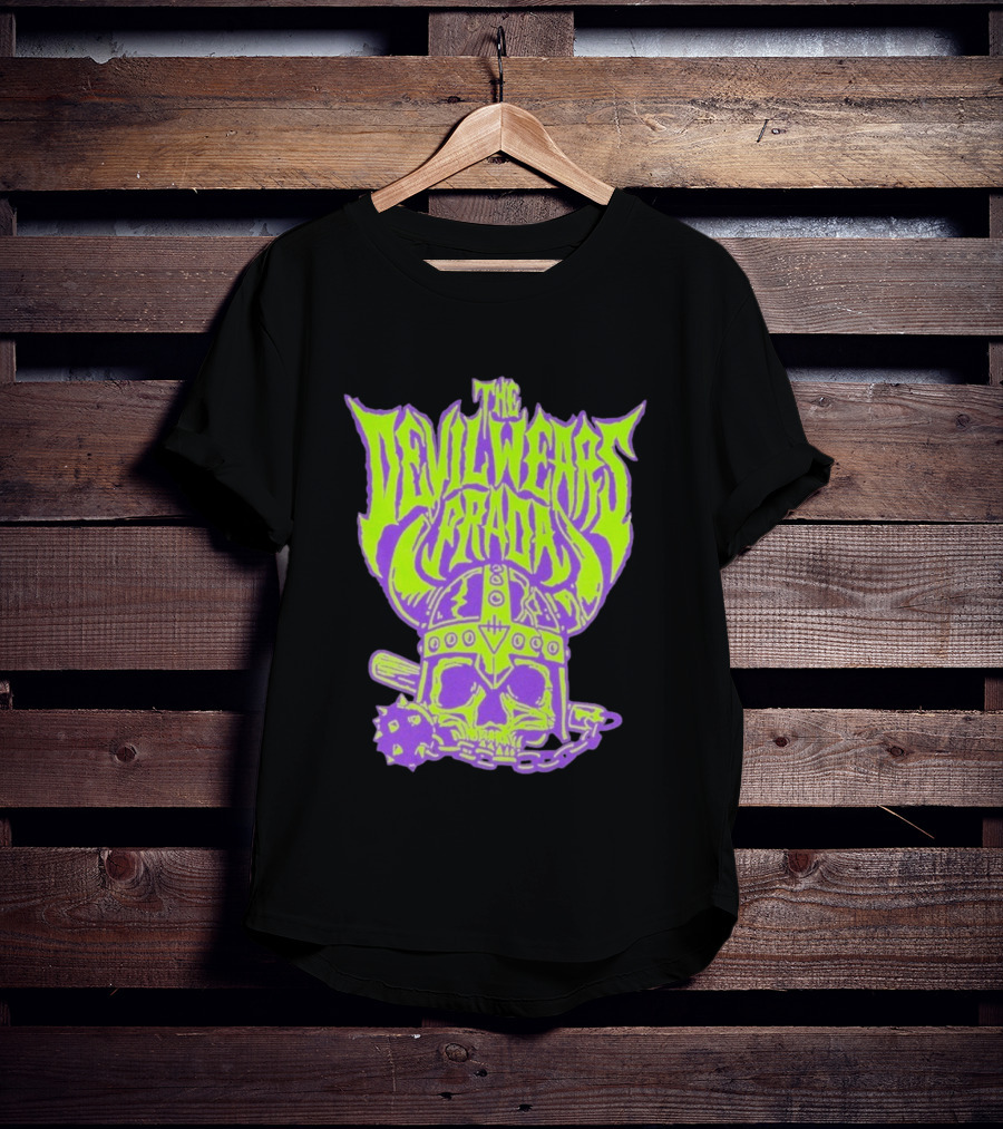The Devil Wears Prada Viking Skull With Mace And Chain T-Shirt
