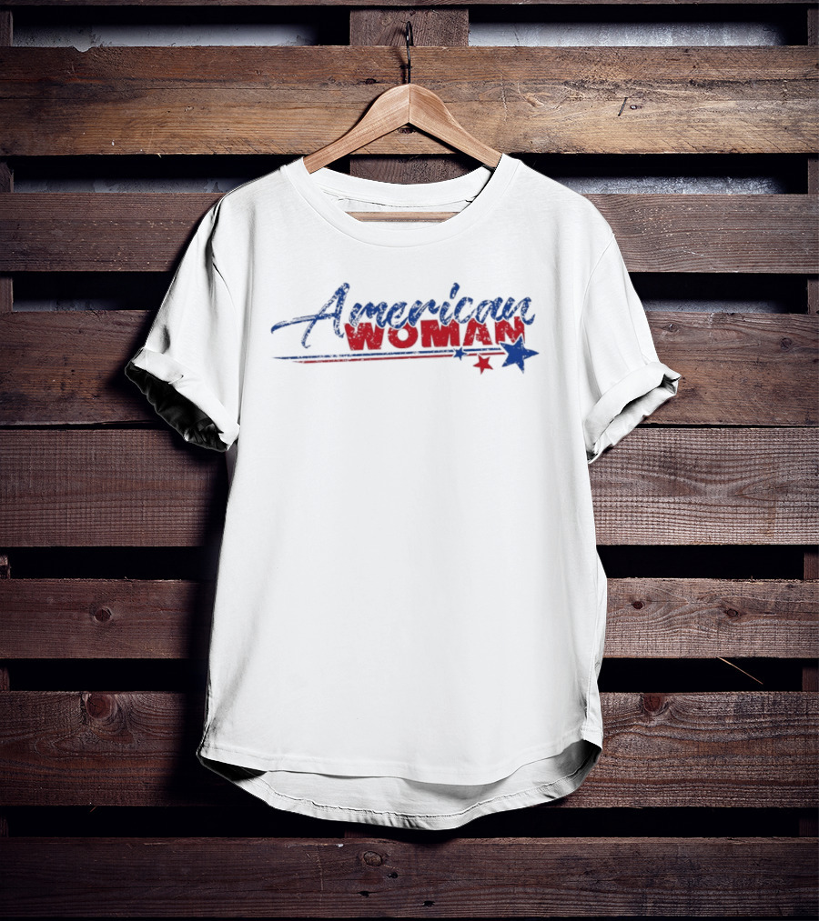 American Woman Stars And Stripes Red Blue T-Shirt