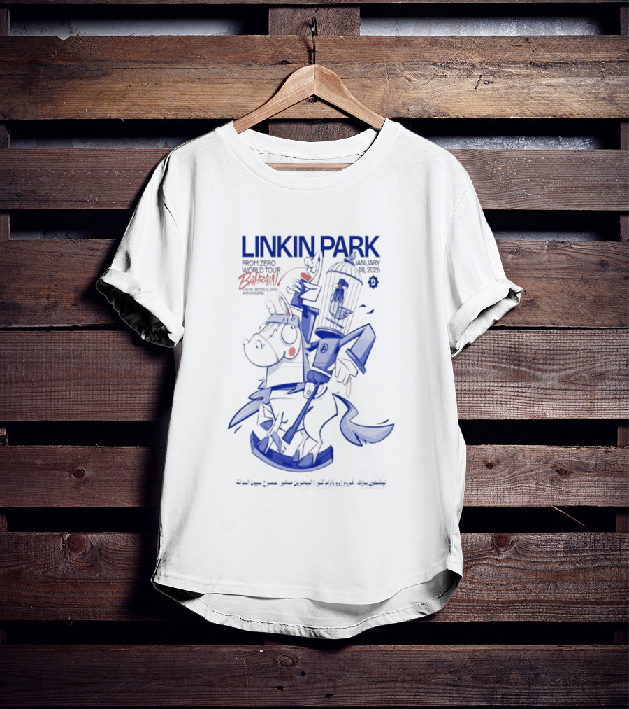 Linkin Park Road To Revolution Bahrain Tour Jan 18 2026 Signed T-Shirt