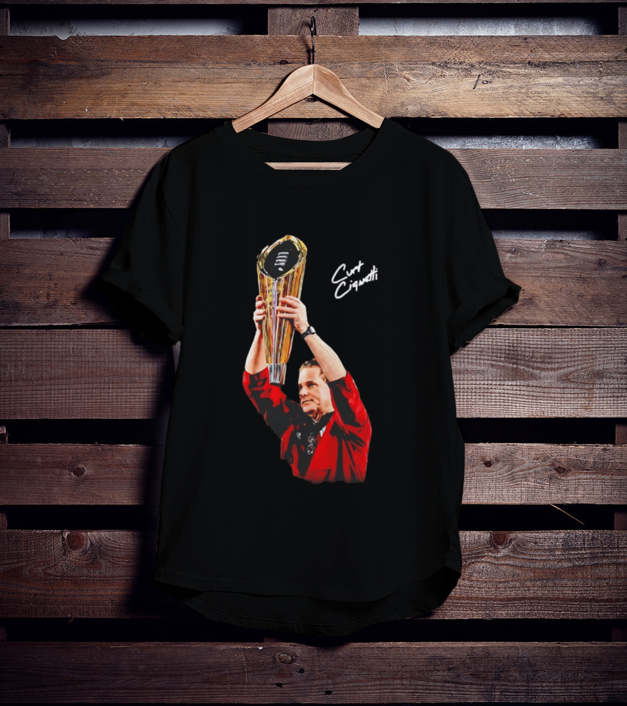 Curt Cignetti Trophy Hoist Indiana Hoosiers Coaching Legend T-Shirt