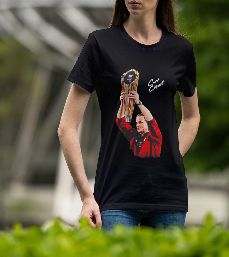 Curt Cignetti Trophy Hoist Indiana Hoosiers Coaching Legend T-Shirt
