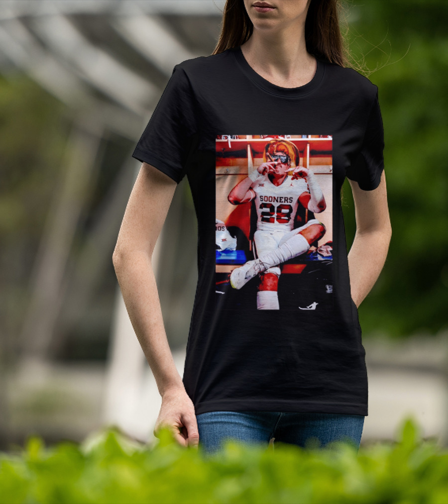 Sooners Football Danny Stutsman Cigar Celebration Locker Room 28 T-Shirt