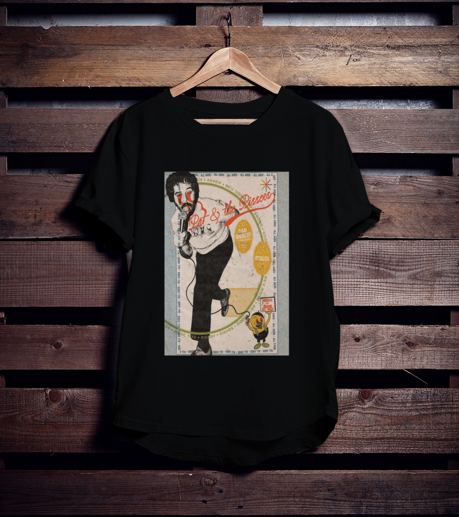 Pat & The Pissers Dan Spencer Struck March 2 All Ages Square Cat Vinyl Concert T-Shirt