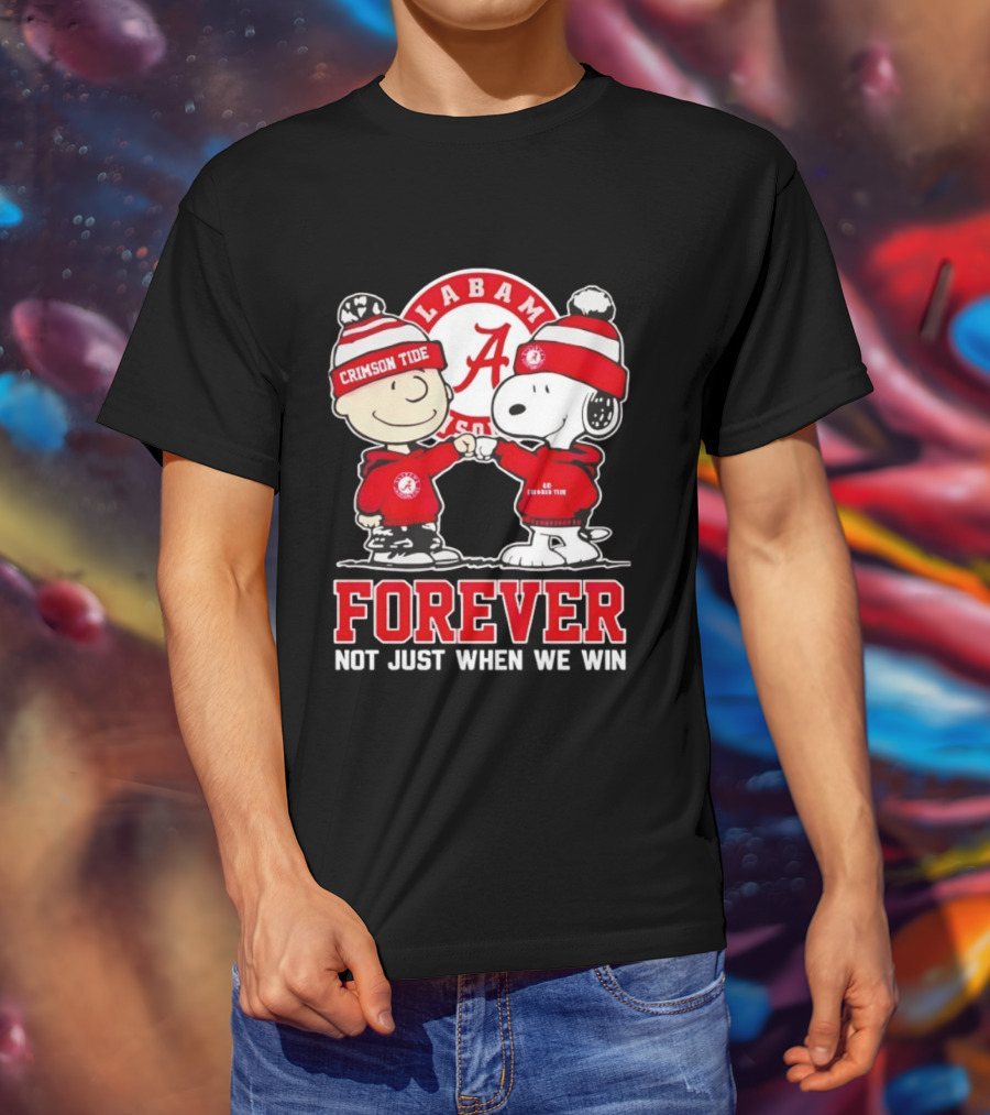 Charlie Brown Snoopy Alabama Crimson Tide Forever Loyalty Win T-Shirt