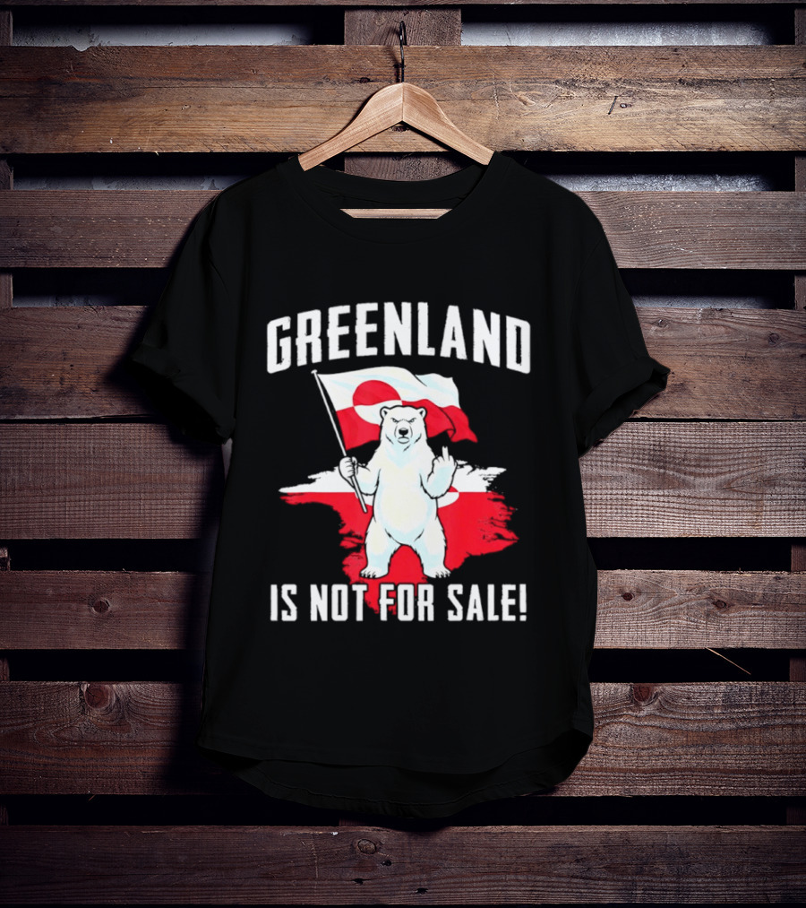 Greenland Is Not For Sale Polar Bear Flag Awareness T-Shirt
