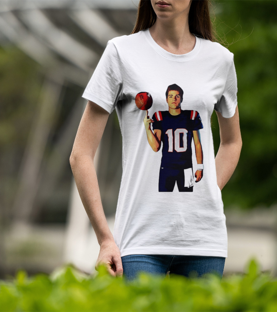 Drake Maye M.N.E.G.A. New England Patriots Football 10 T-Shirt