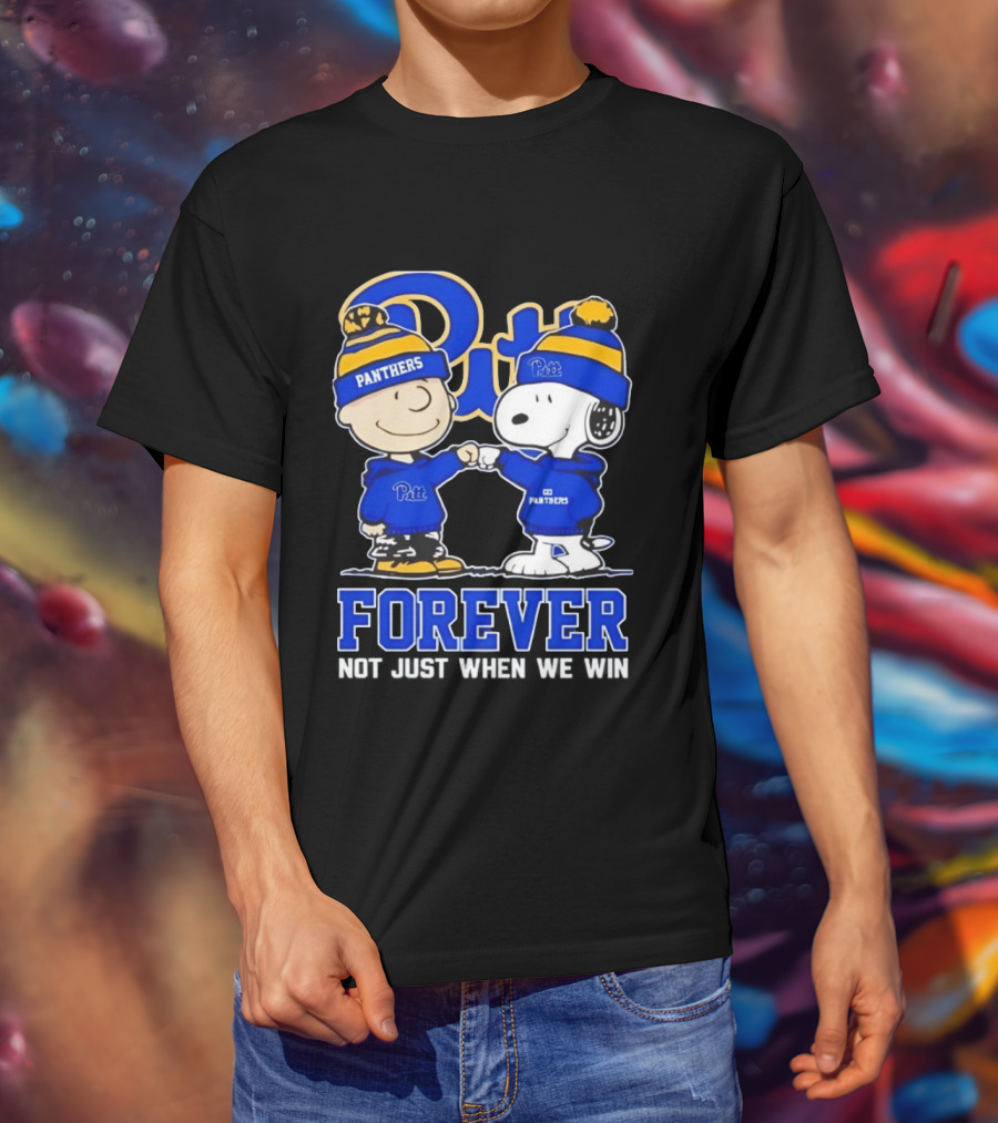 Peanut Snoopy Charlie Brown Pitt Panthers Forever Not Just When We Win T-Shirt
