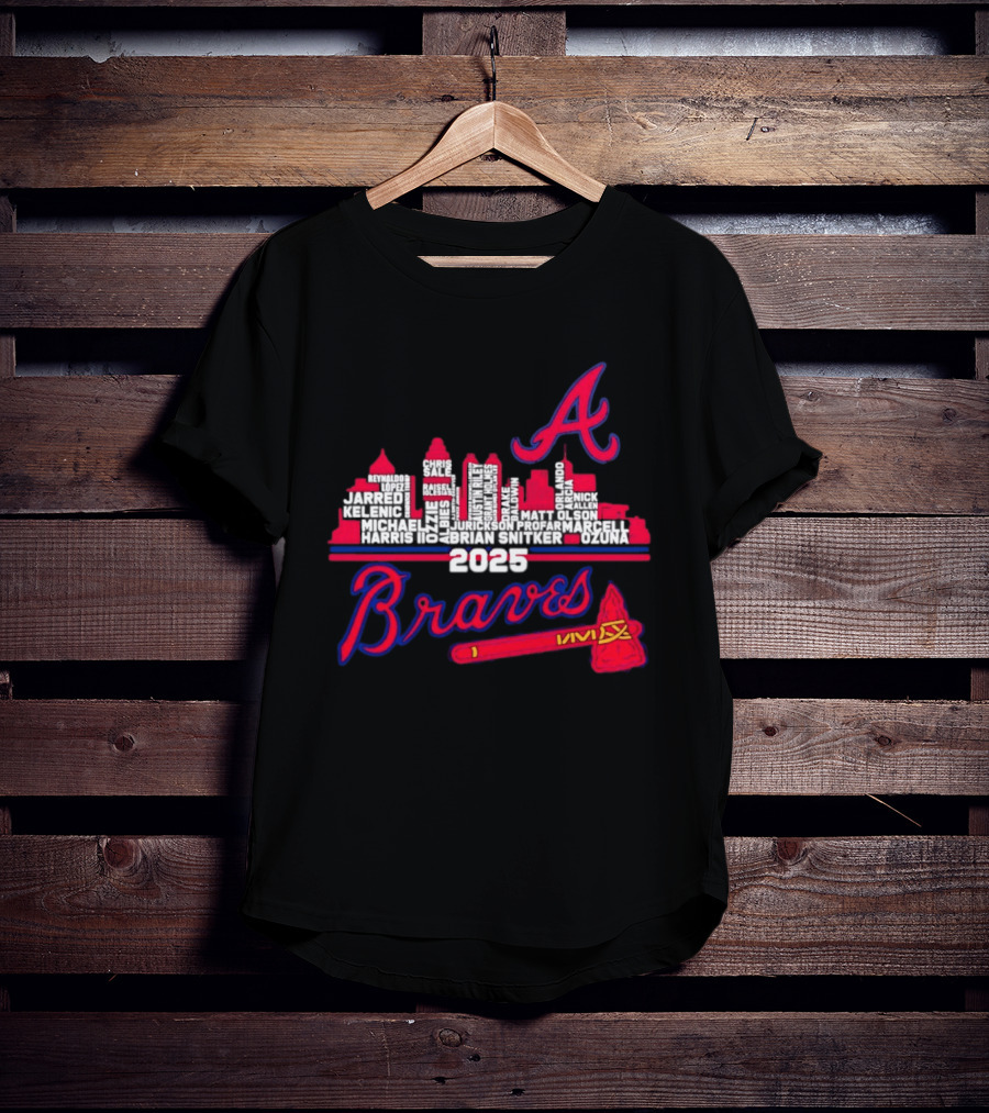 Atlanta Braves Players City Skyline 2025 T-Shirt