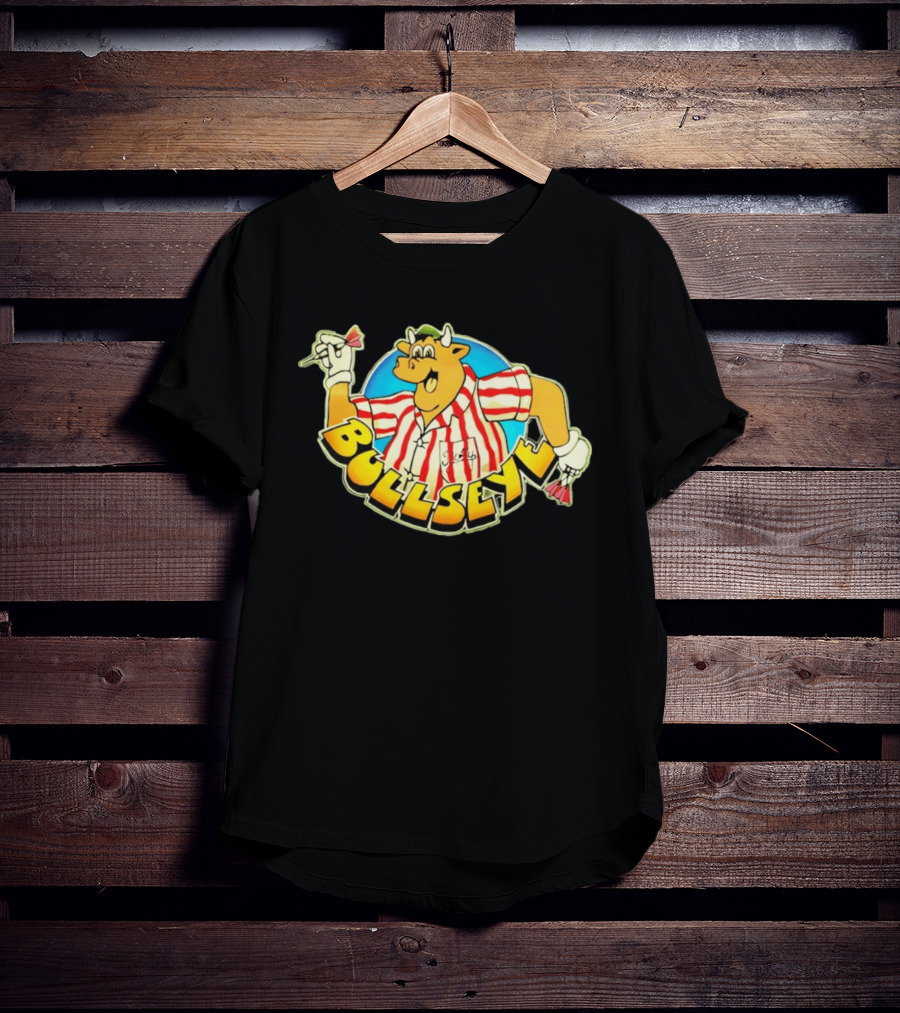 Bullseye Cartoon Bull With Darts Retro TV Show T-Shirt