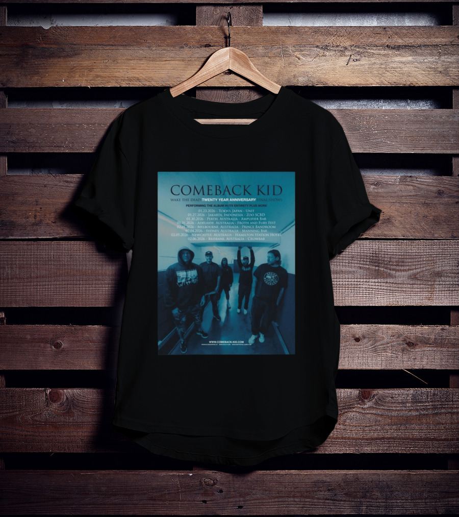 Comeback Kid Wake The Dead Twenty Year Anniversary Asia Australia Tour 2026 Dates T-Shirt