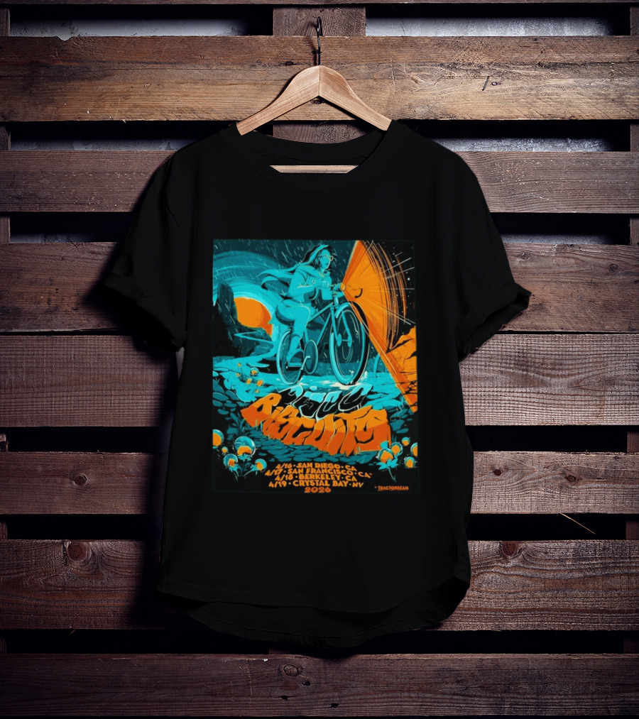 Bicycle Day Tour The Disco Biscuits West Coast April 2026 San Diego San Francisco Berkeley Crystal Bay T-Shirt