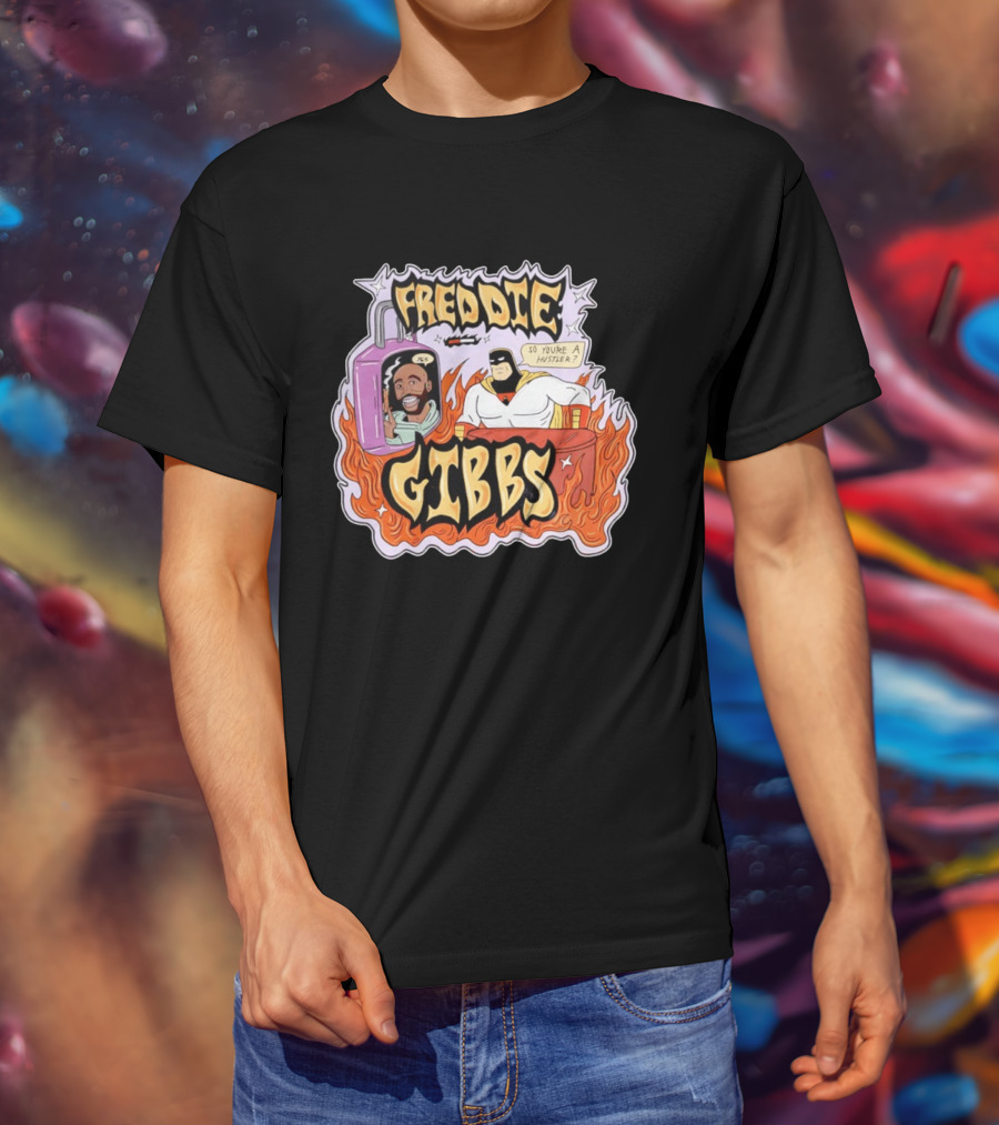 Freddie Gibbs Cartoon Space Ghost So You're A Hustler Flame T-Shirt