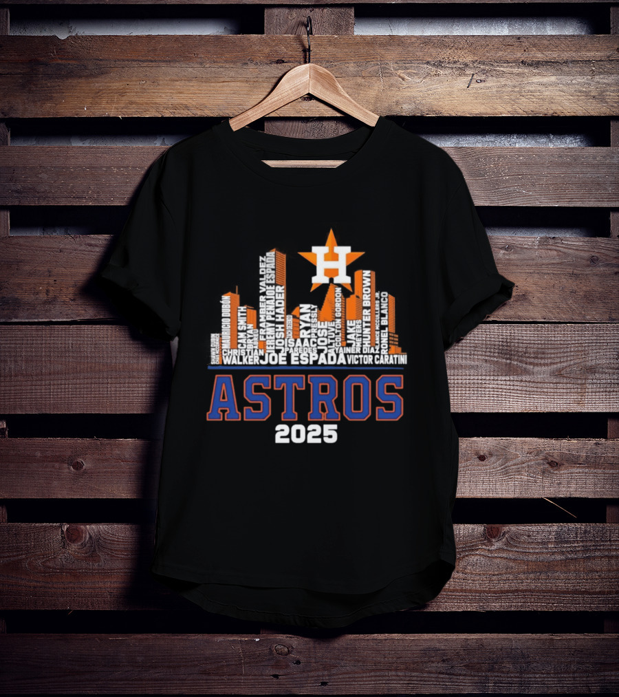 Houston Astros Players City Skyline 2025 T-Shirt