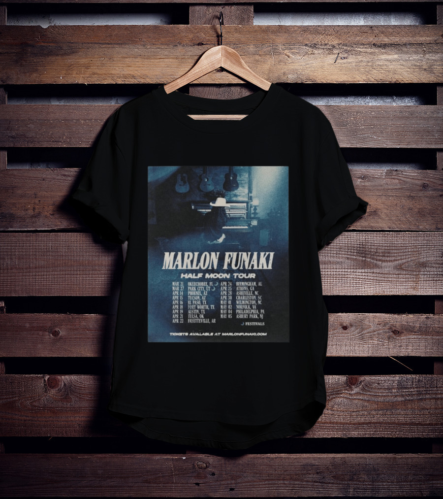 Marlon Funaki Half Moon Tour 2026 Dates Cities And Ticket Info T-Shirt