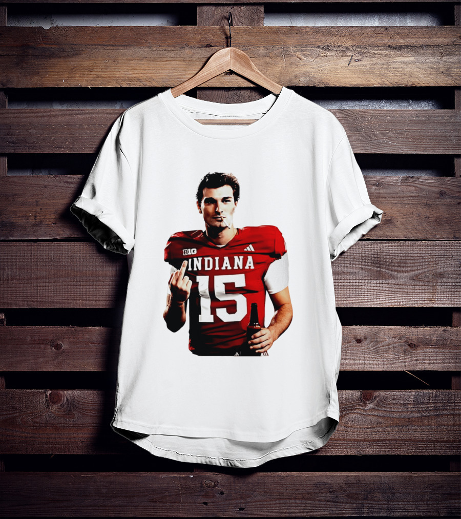 Indiana Hoosiers 15 Middle Finger Smoking Football Player T-Shirt