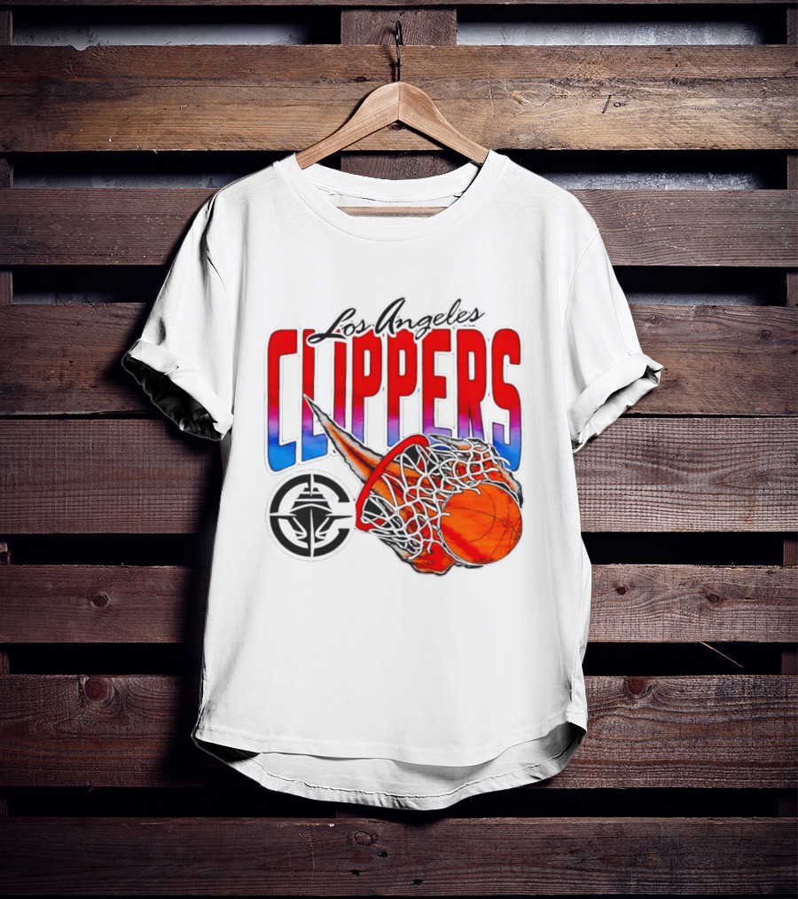 Los Angeles Clippers Basketball Flaming Hoop T-Shirt