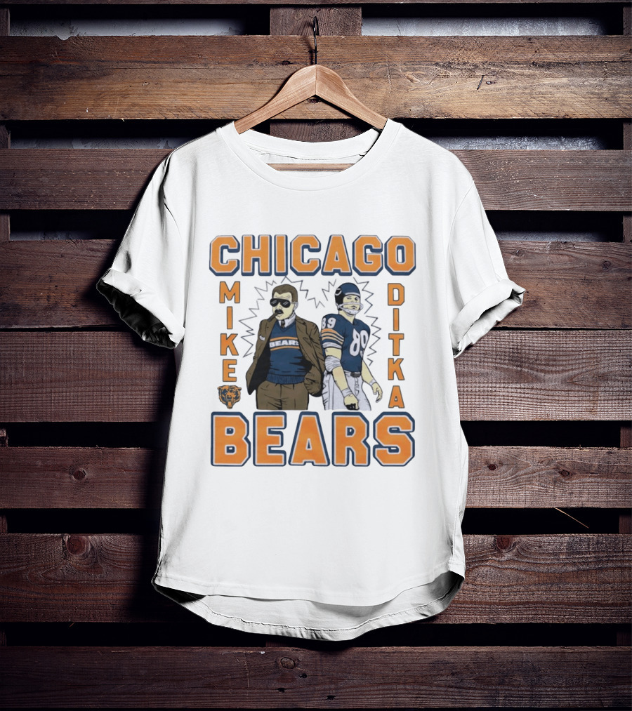 Mike Ditka Chicago Bears Retro Style Smoking Cigar T-Shirt