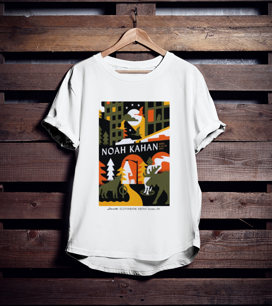 Noah Kahan April 6 14 16 2024 Toronto Wildlife Cityscape T-Shirt